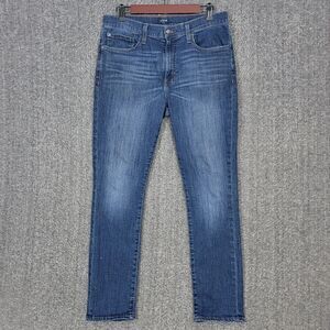 J. Crew Jeans Mens 31x28* Blue Dark Wash Skinny Leg Flex Stretch Denim AM273